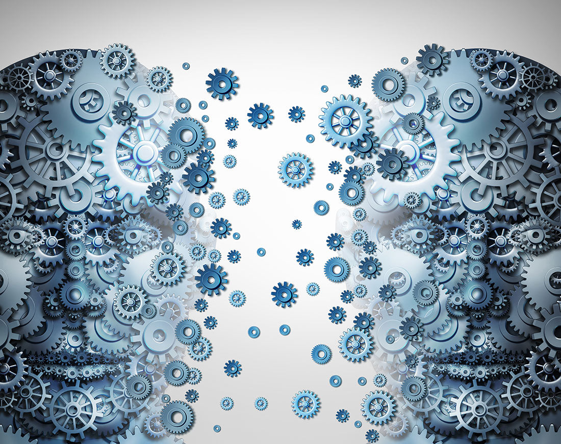 2 heads made of gears