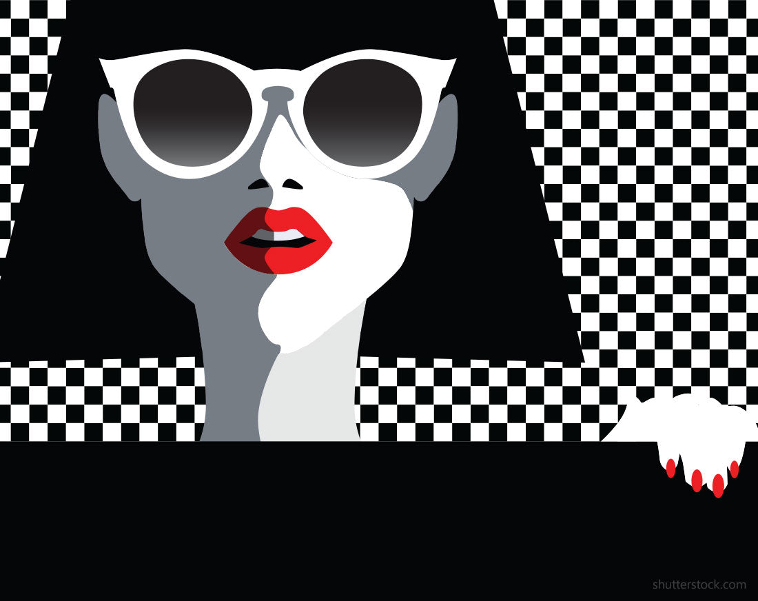 Girl with lipstick on vector