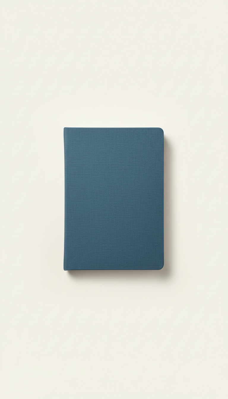 Linen notebook in blue steel