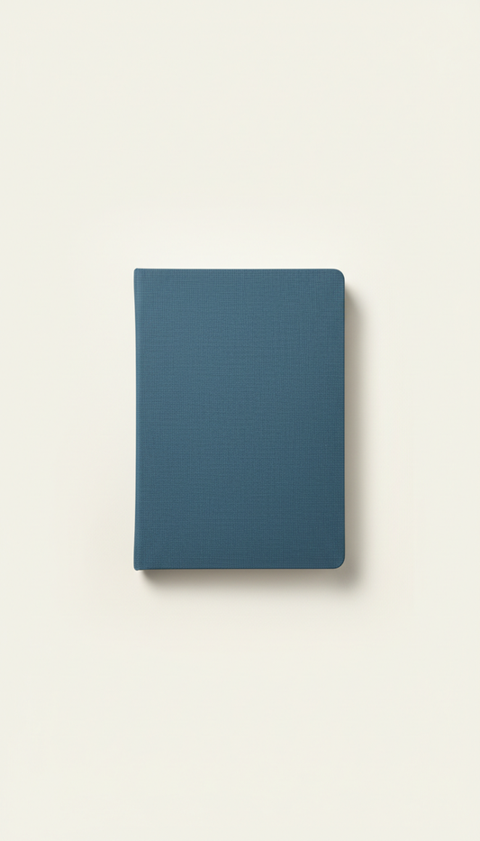 Linen notebook in blue steel