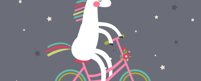 Unicorn in a bike