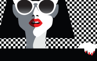 Girl with lipstick on vector