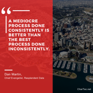 CharTec Immersion Quotable: "A mediocre process done consistently is better than the best process done inconsistently."